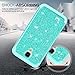 LeYi for S4 Case, Galaxy S4 Case with Tempered Glass Screen Protector [2 Pack], Glitter Bling Girls Women Design Dual Layer Hybrid Heavy Duty Protective Phone Case Cover for Samsung Galaxy S4 Mint