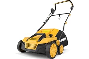 ZEGJAW 15” Artificial Turf Sweeper, 13 Amp Lawn Sweeper, Support 5-Position Depth Adjustment with 45L Removable Collection Bag, Quick-Fold, for Artificial Grass, Keep Your Yard Tidy