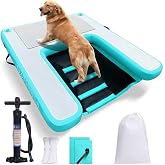 GZYSINFLA Inflatable Large Dog Water Ramp Float Floating Ramp-Swimming Pets Up to 200 Pounds Large Dogs-Inflatable Stairs for Boats, Docks, with Pump/Rope/Repair Kit - PVC Anti-Slip Fabric