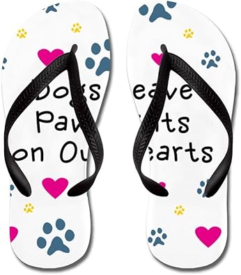 paw print flip flops