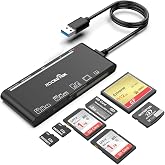 XD Multi Card Reader, SD/TF/CF/Micro SD/XD/MS 7 in 1 USB3.0 Fast 5Gbps Memory Card Reader/Writer/Hub for SD SDXC SDHC CF CFI TF Micro SD Micro SDXC Micro SDHC MS MMC UHS-I Cards,Windows/Linux/Mac OS