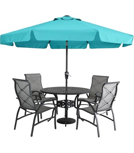 ABCCANOPY 9FT Scalloped Patio Umbrella Table Market Umbrella, Turquoise