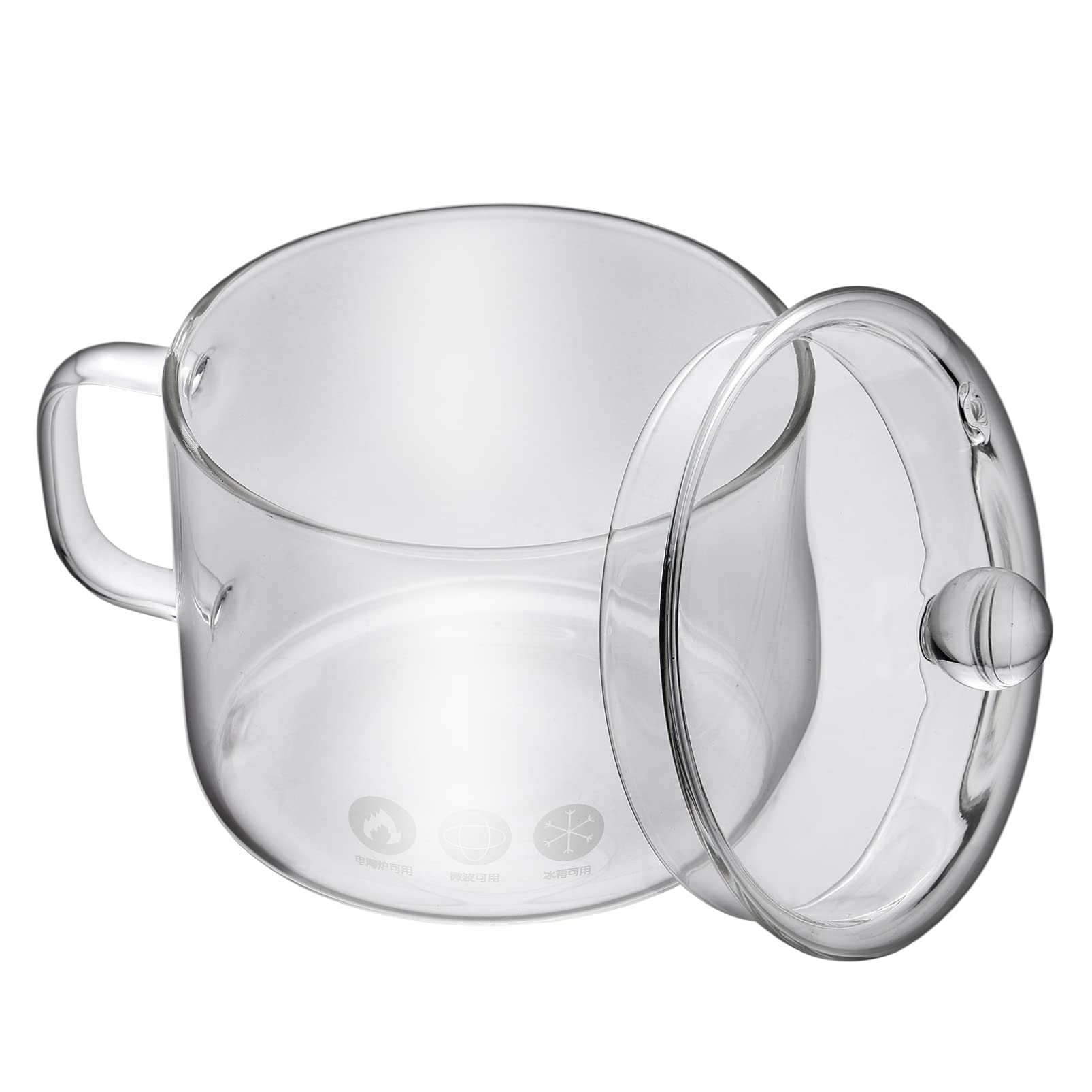 Glass Saucepan Heat Stovetop Cooking Pot with Lid, Microwave Steamer for Cooking Microwave Saucepan and Lid