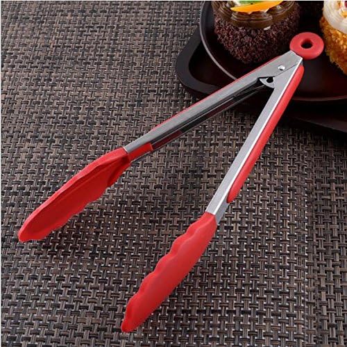 BBQ Tongs Set of 4 pieces 9'' 12'' 14'' 16'' Durable Locking Silicone Tipped Tongs Stainless Steel Kitchen Tongs Barbecue Grilling Tongs Non-Slip Non-Stick Cooking Tong for Salad Baking Barbeque