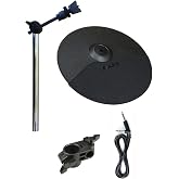 Alesis Turbo/Nitro Express/Nitro Pro 10 Inch Cymbal with 19 Inch Cymbal Arm/Clamp and Silverline Audio 10ft Connection Cable Bundle - Compatible with Surge, Command, Crimson, Strike