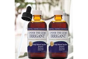 Under The Gums Irrigant Solution – Alcohol-Free, Vegan Herbal Solution for Water Flossers & Oral Irrigators – Supports Gum Health Naturally - (2 Pack + Dropper) by Dental Herb Company