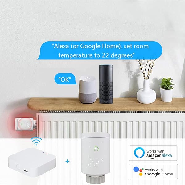KETOTEK Smart Zigbee Heizkrperthermostat WLAN Alexa Google Home Kompatibel Heizkrper Thermostatkopf Heizkrper Thermostatventile Tuya Smart Life APP Enthlt kein Gateway