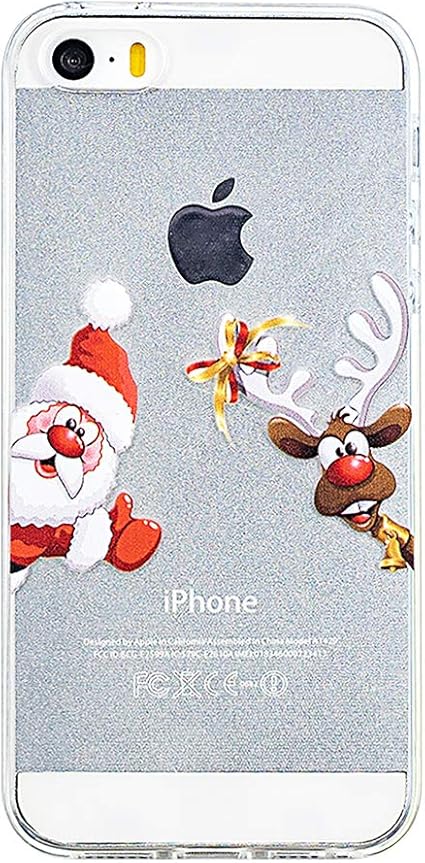 Immagini Di Natale Per Iphone 5.3x Cover Per Iphone 5s Moevn Natale Decorazioni Natalizie Custodia Morbido Tpu Silicone Per Iphone 5