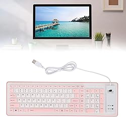 Atzuofan USB Wired Silicone Keyboard, Portable