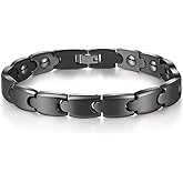 SunnyHouse Jewelry Men's Black Tungsten Carbide Magnetic Bracelet in a Gift Box