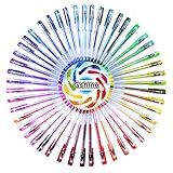 Gshine 60 Coloring Gel Pens Set - Premium Ink Coloring Pens with Case for Adult Coloring Books Drawing Writing Including Glitter Neon Metallic (No Duplicate)