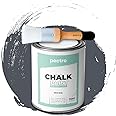 Chalk Paint for Furniture 25 fl.Oz. (750ml) + Special Chalk Paint Brush - Furniture Paint no Sanding or Priming - Chalk Finish Wood Paint - DIY Projects Home Decor & Improvement (DARK GRAY)