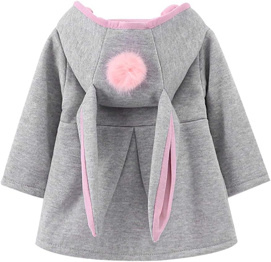 Toddler Baby Girls Bunny Ears Jacket Outwear Winter Casual Ears Hood Hoodiedie Coat