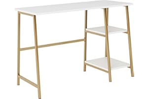 Sauder North Avenue Modern Desk with Open Shelves, White Finish