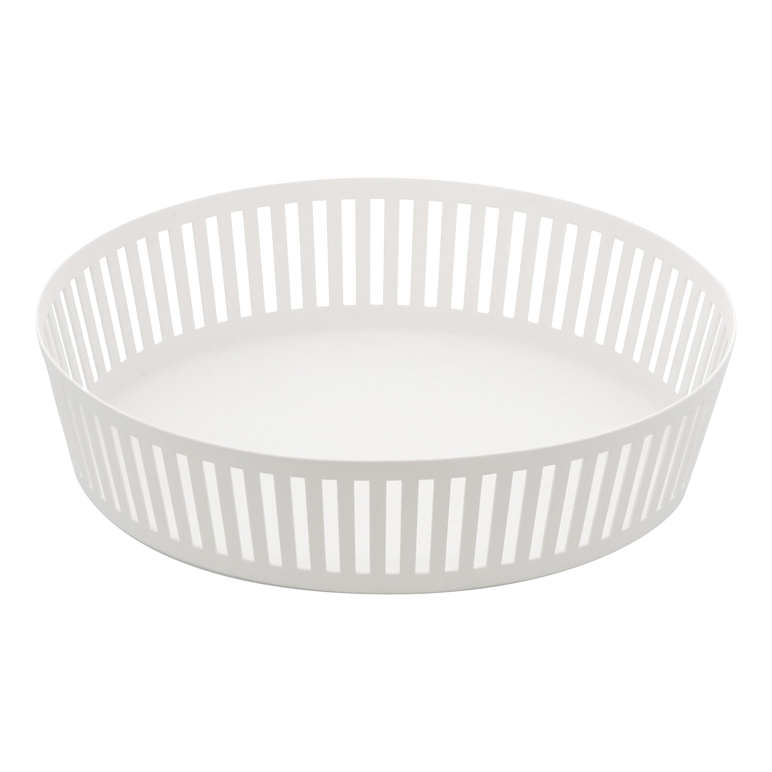 Yamazaki 3811 Tower Fruit Basket Deep, White, Steel, Minimalist, 21.5 x 21.5 x 10 cm