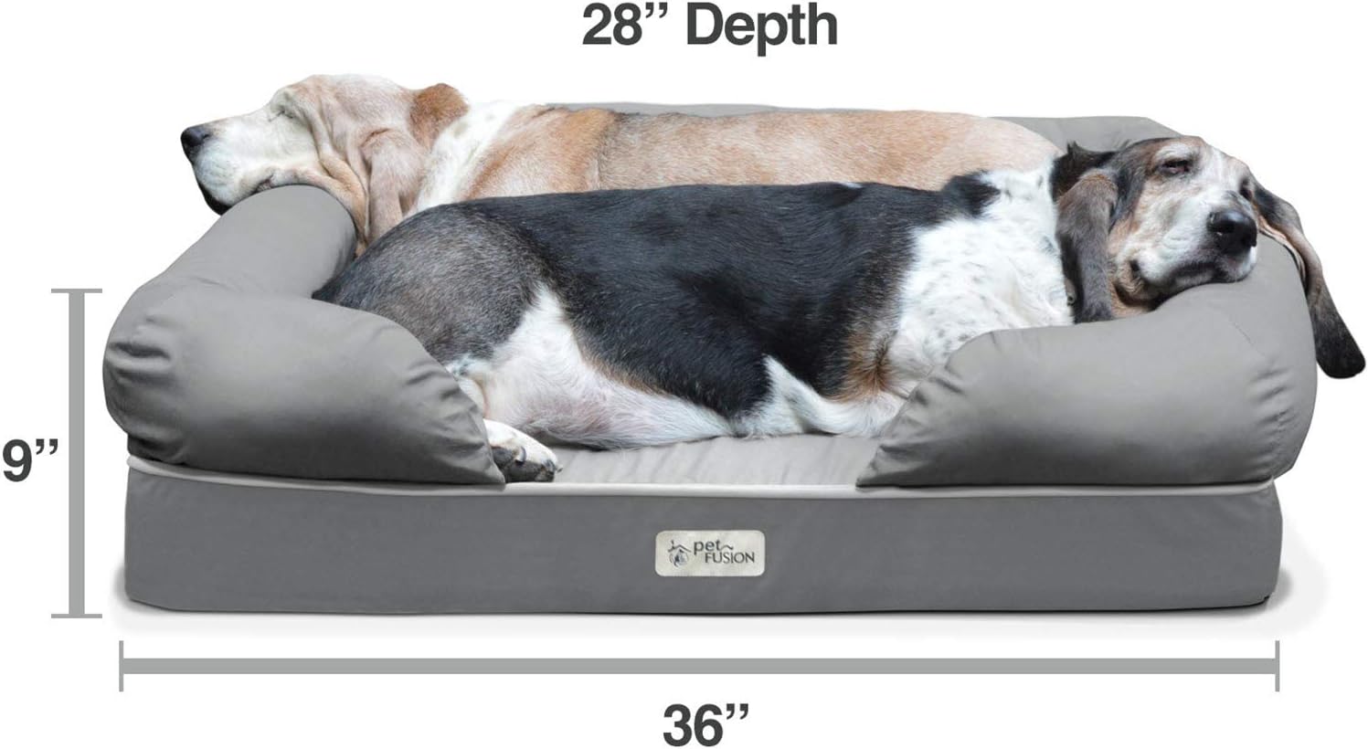 PetFusion Ultimate Dog Bed, Orthopedic Memory Foam, Multiple Sizes/Colors, Medium Firmness Pillow, Waterproof Liner, YKK Zippers, Breathable 35% Cotton Cover, Cert. Skin Safe, 3yr Warranty : Pet Supplies