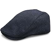 The Original Boston Scally Cap - The Neighborhood Mens Flat Hat - Single Panel Newsboy Cap for Men - Black