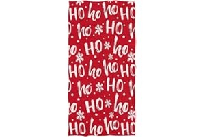 Naanle Stylish Christmas Santa Claus Laugh Hohoho Snowflakes Pattern Soft Bath Towel Large Hand Towels Multipurpose for Bathroom, Hotel, Gym and Spa (16 x 30 Inches,Red White)