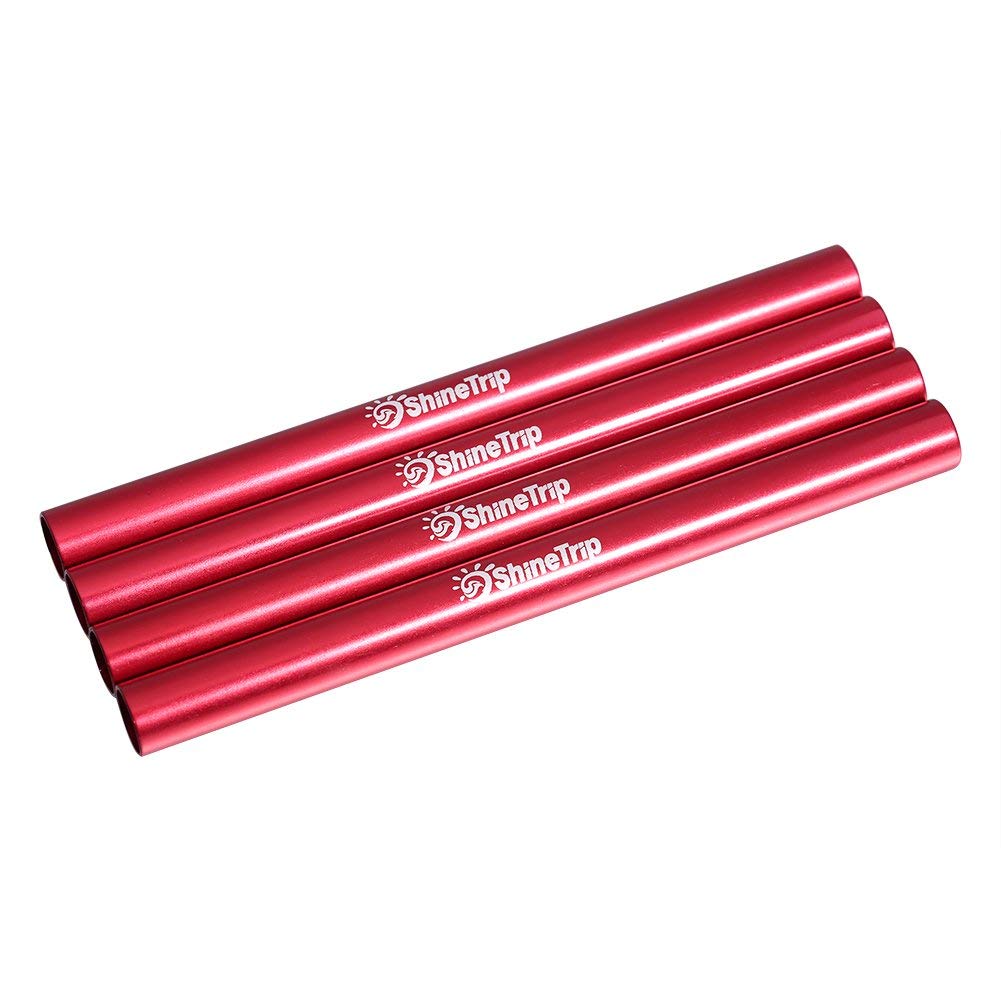 Dilwe 4pcs Tent Pole Repair Kit, Aluminium Alloy Straight Poles for 7.9-8.5mm Diameter Red Camping Tent Poles