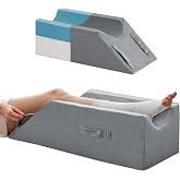MEGCXIT Leg Elevation Pillow for After Surgery, Wedge Pillow, Grey | Knee/Foot/Ankle Support for Swelling, Improve Blood Circulation, Memory Foam, Non-Slip Bottom, Washable Cover, Single-Leg