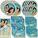 Unique Aladdin Dinnerware Bundle Officially Licensed by Unique | Napkins & Plates, Table Cover | Great for Kids Birthday Party, Animated Theme, Disney Celebration