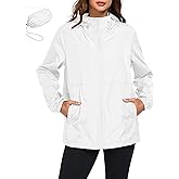 Hount Womens Waterproof Rain Jacket Lightweight Packable Hooded Raincoat Active Outdoor Windbreaker Jacket
