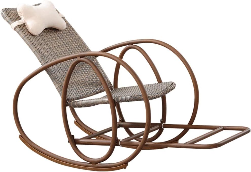 Rattan Wicker Look Metall Schaukelstuhl Liegestühle, Patio Stuhl mit