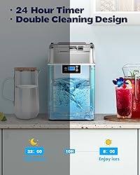 Kndko Ice Makers Countertop,45lbs/Day,Nugget Ice