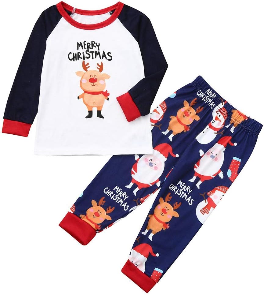 Chrismas Family Pajamas, Holiday Pajamas Family Fleece - Minion Pajamas, Blue (Girls、Boys-White,3-4 Years)