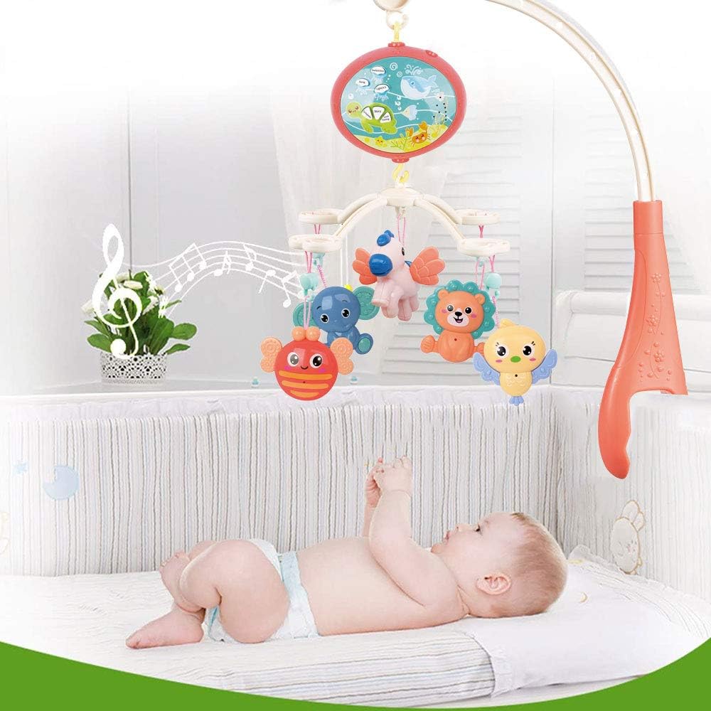 Mobiles Musical Baby Crib Mobile Toy With Lights And Music Star Projector Function And Cartoon Rattles Remote Control Musical Box With 108 Melodies Toy For Newborn Sleep Baby Hyundai Lighting Com Mk