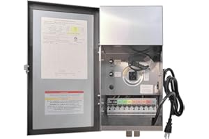 COLOER 600W Low Voltage Landscape Transformer, 120V AC to 12V/13V/14V/15V/16V/17V/18V/22V AC Multi-Tap Stainless Steels Weatherproof Power Pack for Landscape Lighting Outdoor(Transformer Only)