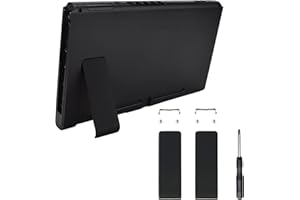 eXtremeRate 2 Set of Black Replacement Kickstand for Nintendo Switch Console, Back Bracket Holder Kick Stand for Nintendo Swi