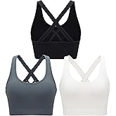 RUNNING GIRL Sports Bras for Women,Seamless Strappy Sports Bra High Support Crisscross Back with Removable Pads
