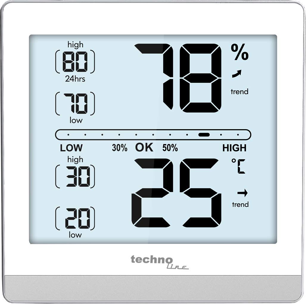 Technoline WS 9470 - Indoor Climate Station, Digital Thermometer, Hygrometer, Modern Housing, Temperature and Humidity Calibrable for Improved Accuracy