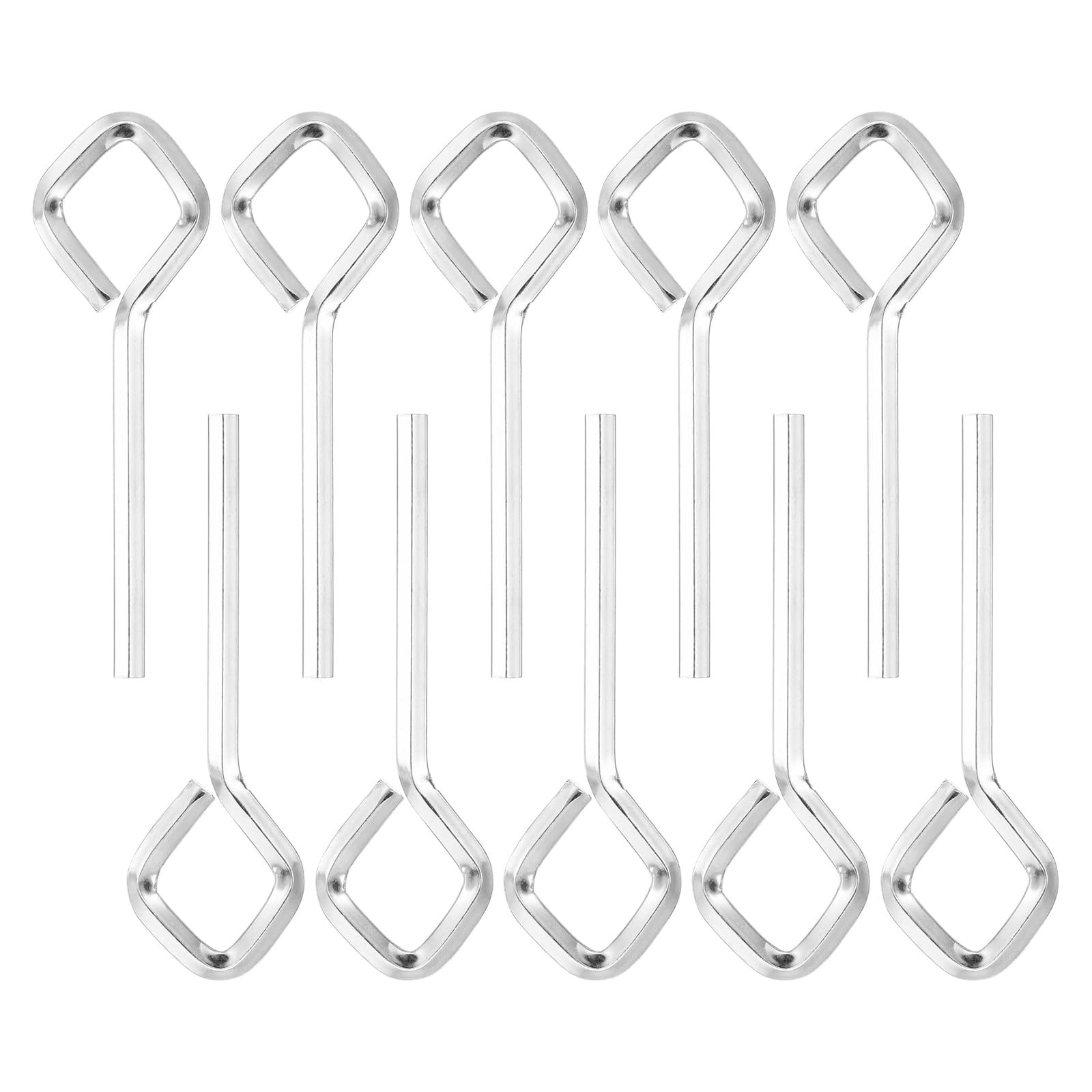 PATIKIL 5/32" Standard Hex Dogging Key, 10 Pack Solid Steel Wrench Door Key with Rhombus-Shaped Full Loop for Crash Bar, Push Bar Emergency Exit Devices, Silver