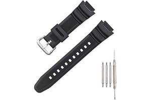 LDDAL Natural Resin Strap Compatible with Casio AE-1200 AE-1300 F-108 W-216H AE-1000w AEQ-110 W-800H AQ-S800W SGW-300H W-216H W-218 Men's 18mm Watch Band Replacement