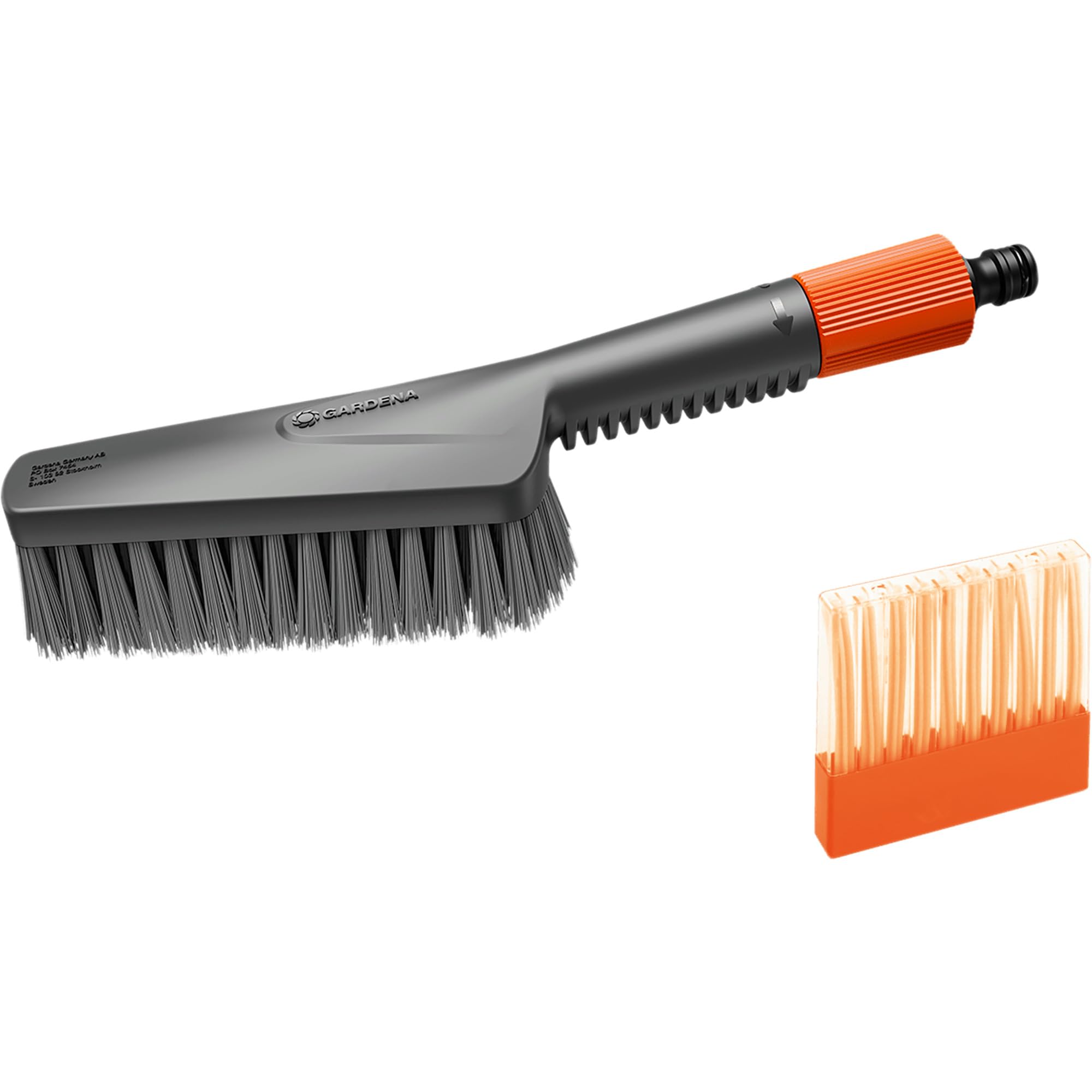 Gardena Cleansystem Wash Set with Hand-Held Brush M Soft: Wet Cleaning Brush for Smaller, Sensitive Surfaces, with Water-Flow Regulation, incl. soap Sticks for Effective Washing (18863-20)