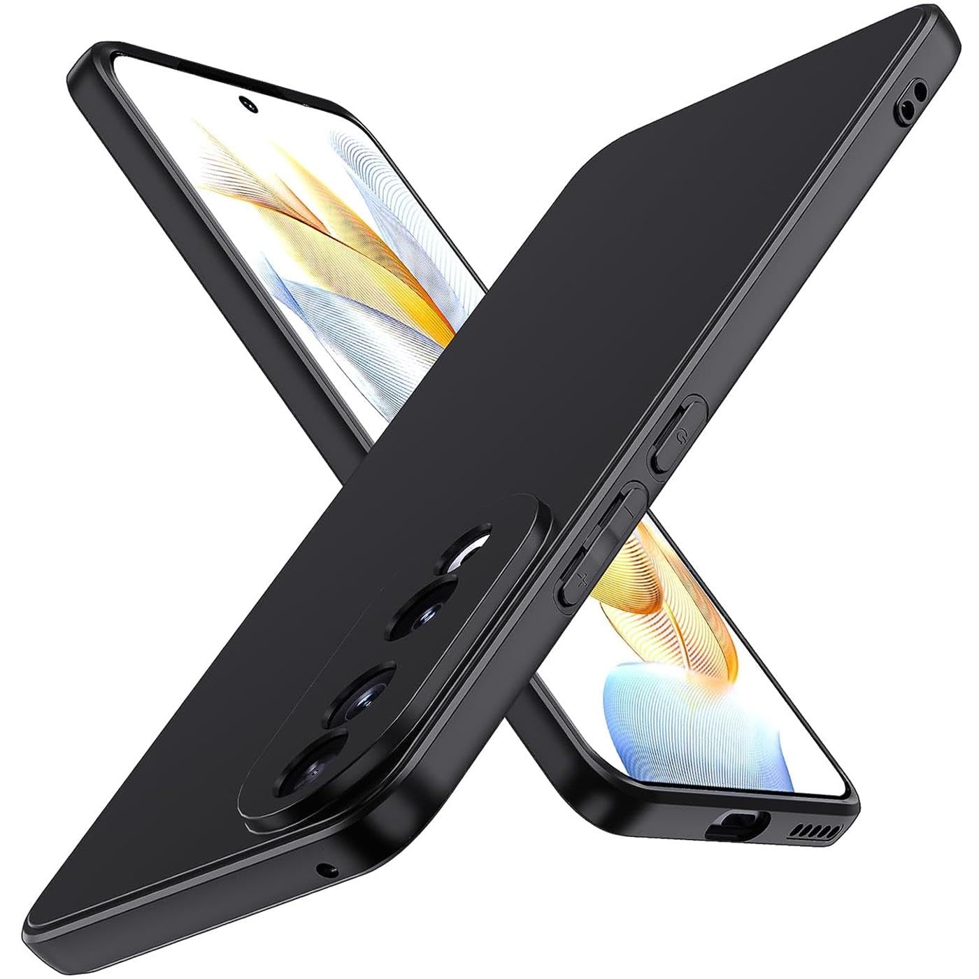 Verco Compatible with Honor 90 5G Case, Matte Back Shell Protective Case for Honor 90 Case Silicone Cell Phone Case - Black