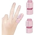 GenetGo 2 Pack Small Trigger Finger Splint - Pinkie Finger Brace for Broken Finger, Finger Knuckle Immobilization for Arthritis Pain, Sport Injuries (Pink)