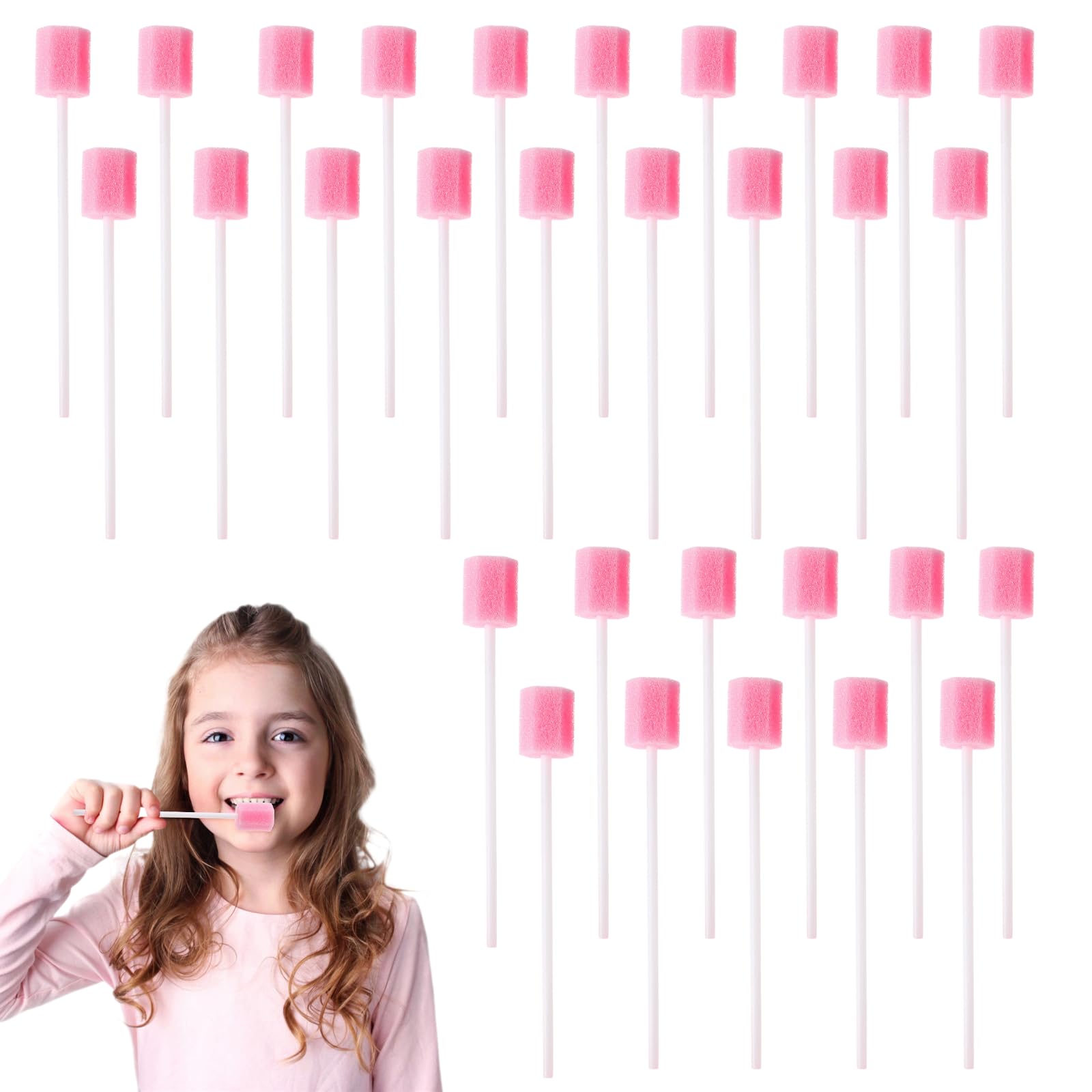 Healifty 100pcs Disposable Oral Care Sponge Swabs Tooth Cleaning Mouth Swabs Practical Mouth Care Swabs