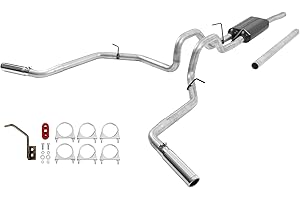 Flowmaster 17472 Force II Cat-Back Exhaust Kit Dual 2.5 Inch Aluminized Steel 3 Inch Polished 304 Stainless Steel Tips Compatible with 1998-2003 Ford F-150 truck with 4.6L or 5.4L engine