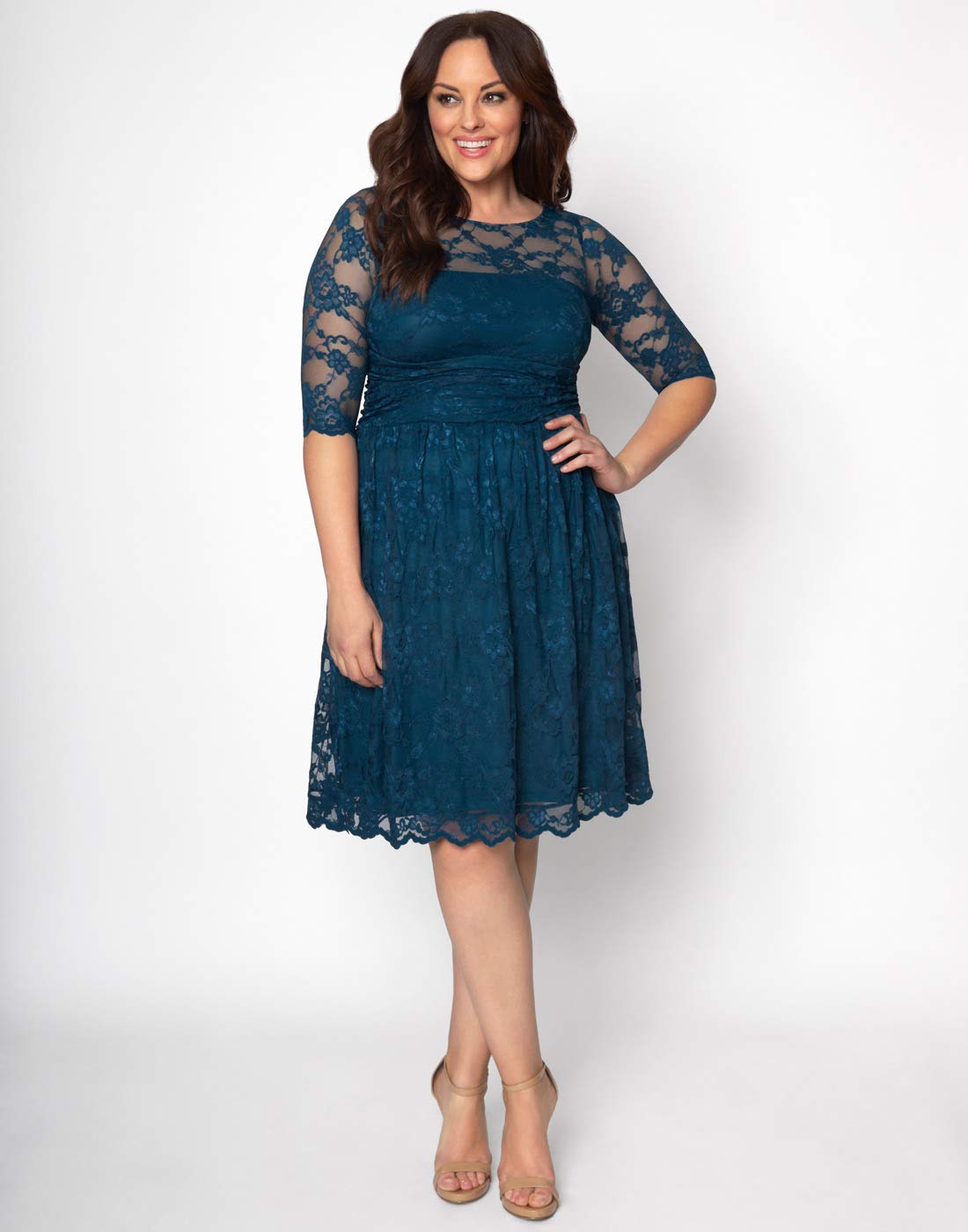 Kiyonna Women's Plus Size Luna Lace Cocktail Dress