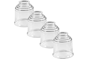 LIGHTACCENTS Ceiling Light Cover Set of 4 - Clear Glass Replacement Shades for Ceiling Fan Light Covers - Ceiling Fan Light Kit - Quick Installation Glass Lamp Shade, Ceiling Fan Globe Replacement