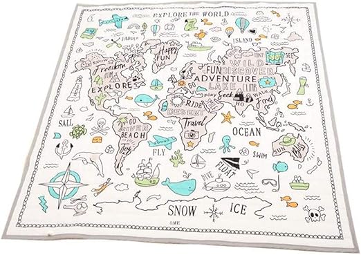 Amazon カーペット子供部屋の敷物 矩形 ゲームラグ 子供のための コットン クロールマット 地図カーペット キルト ラグ カーペット オンライン通販