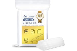 Liumai 65 Pieces Hot Glue Sticks Full Size, 5.5" Long x 0.43" Diameter Full Size Hot Glue Gun Sticks for Glue Guns, Hot Glue Sticks for Full Size Glue Gun, Clear