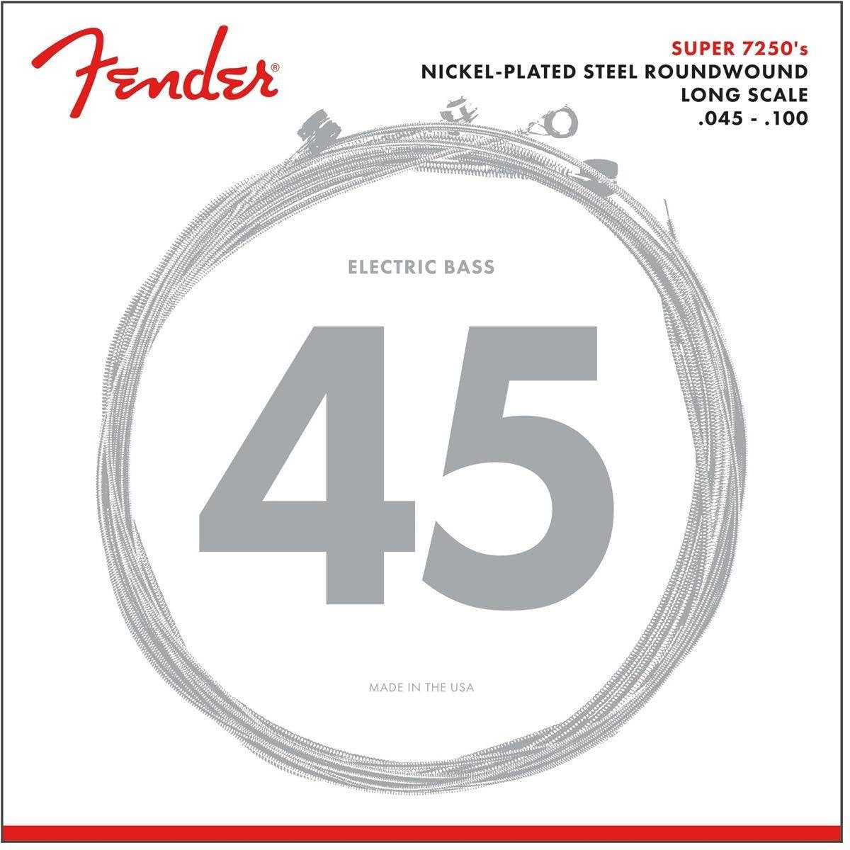 Fender 737250405 String Set For Electric Bass-7250ML (045/100) - Nickel Plated