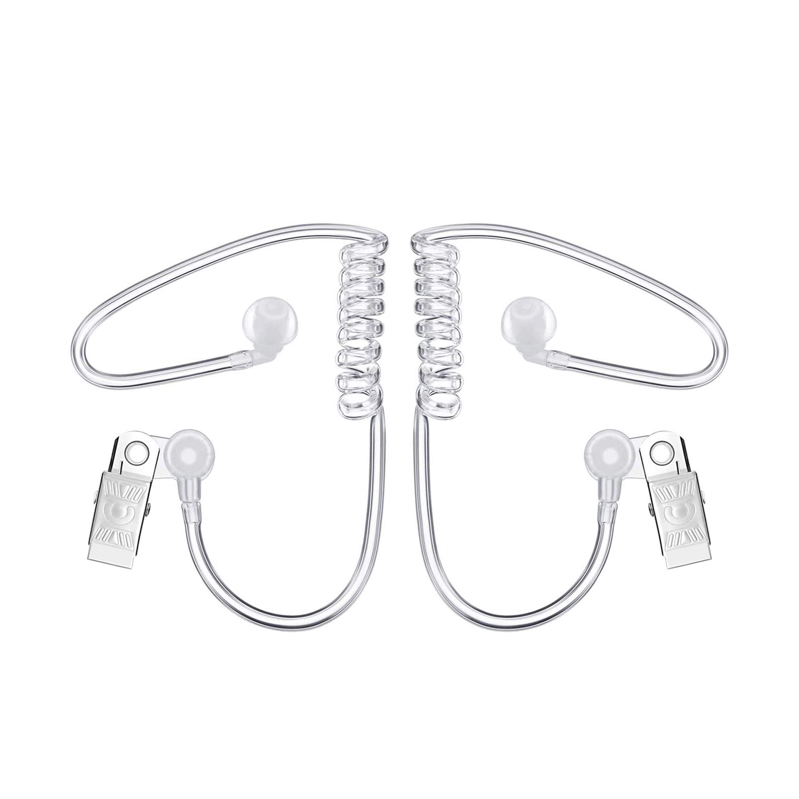 XLKJ 4 Pcs Spy Earphone Toys Safety Earphone Headset Costume Prop,Snap on Replacement Acoustic Tube for 2 Way Radio Audio Headphone