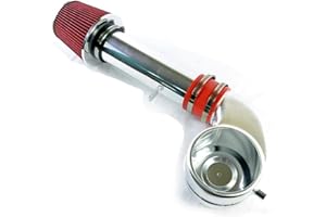 MILLION PARTS Short Cold Air Tube with Filters Compatible with 1988-1995 Chevrolet GMC C1500 C2500 K1500 K2500 Yukon 4.3L 5.0L 5.7L V6 V8, Red