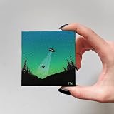 JKG 4 x Mini Blank Framed Canvas Panels 7x7cm Pre Stretched 100% Cotton view 2
