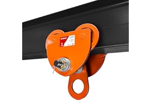 2200LBS Beam Trolley, 1 Ton Capacity 4 Wheels Push Manual Trolley, I Beam Trolley Heavy Duty, Dual Track Rollers for I Beams 